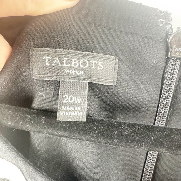 Talbots Black Ric Rac Trim Sleeveless Shift Dress Split Neck Plus 20W VN1953 - Picture 4 of 6